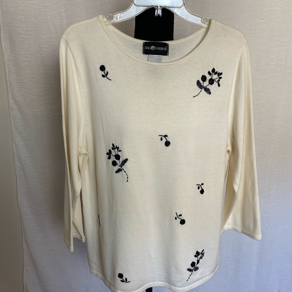 White embellished top